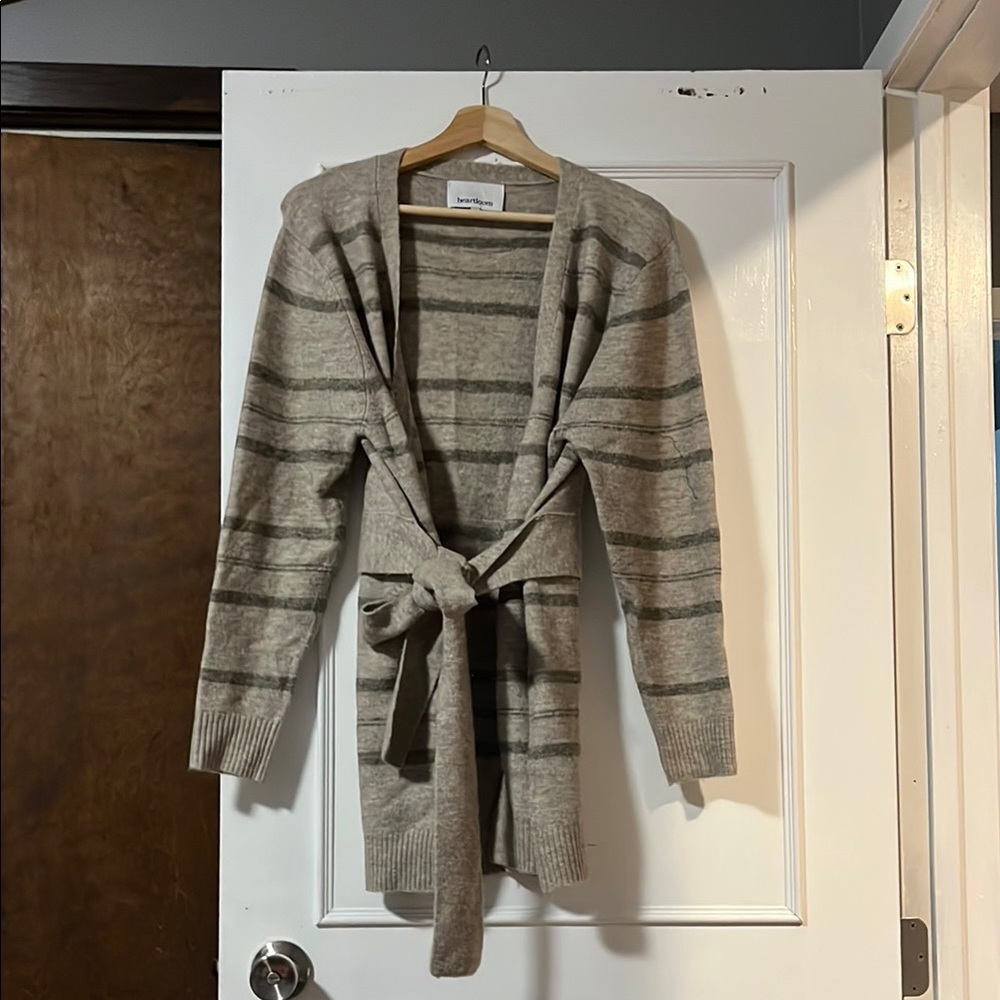 Madewell Striped Tan Cardigan